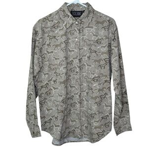 Rachel Brooke Horse Print Vintage Women’s Button Down 90’s Size L
